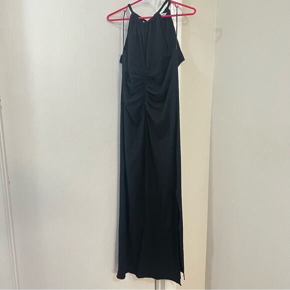 Zara Black HALTER NECK MIDI DRESS Size Extra Large XL - Picture 9 of 12